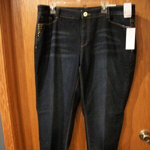 CJ Banks NWT 18W Slim Fit 5 Pocket Design Jeans